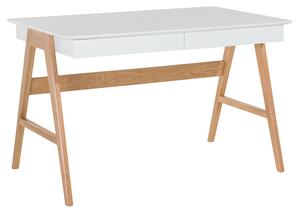 Bílý psací stůl 120x70 cm se dvěma zásuvkami SHESLAY