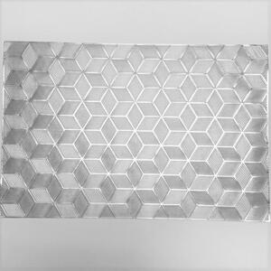 Vinylové dekorativní prostírání na stůl 35870152 Metalic 3D kostky stříbrné 45 x 30 cm, IMPOL TRADE
