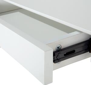 Bílý psací stůl 120x70 cm se dvěma zásuvkami SHESLAY