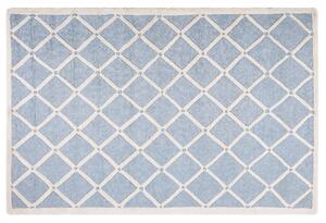 Ručně vyrobený světle modrý vlněný koberec 160x230 cm DALI
