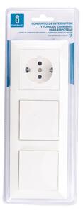 Aigostar - SADA 2x Spínač domovní se zásuvkou 1x16A/250V SCHUKO