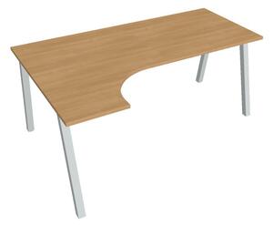 Kancelářský rohový stůl UEA 1800P, deskaakát, bílá RAL 9016