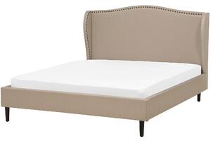 Čalouněná béžová postel 140x200 cm COLMAR