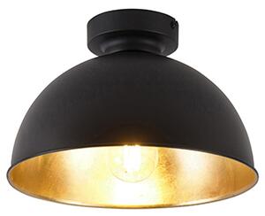 Průmyslové stropní svítidlo černé se zlatem 28 cm - Magnax