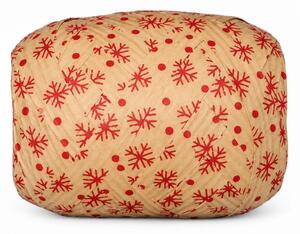 Vánoční vázací stuha MEGA NATURO Vločky červené (velké Mega klubko)10mm x 12m