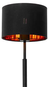 Moderní stolní lampa látková odstín černá se zlatem - VT 1