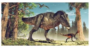 Bavlněná froté osuška 70x140 cm - Dinosauří svačinka