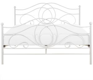 Dekorativní bílá kovová postel 160x200 cm LYRA