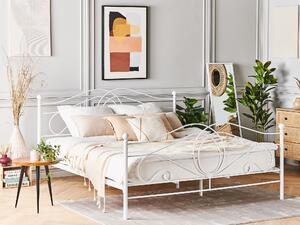 Dekorativní bílá kovová postel 160x200 cm LYRA