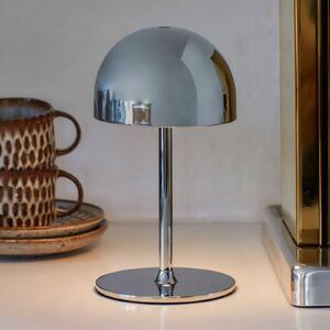 Sirius LED stolní lampa na baterie Tim, chromová, výška 22 cm, IP54, Obývací pokoj / jídelna, kov, Moderní