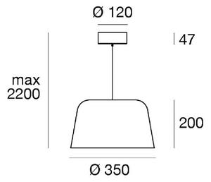 Linea Light Závěsné LED světlo Delfi_P, bílé, Ø 35 cm, kov, stmívatelný, Bílá / opál, Obývací pokoj / jídelna, Hliník, Moderní