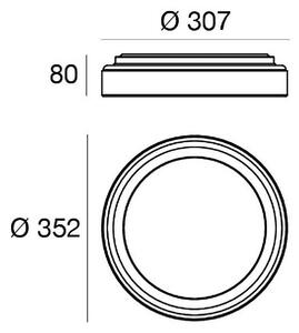 Linea Light LED nástěnné světlo Iside, černé, kov, Ø 35 cm, IP40, stmívatelný, Černá, Obývací pokoj / jídelna, kov, Moderní
