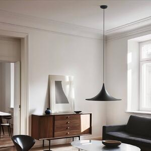 Linea Light Závěsné světlo Morgana, černá/nikl, kov, Ø 48 cm, E27, stmívatelný, Černá, Obývací pokoj / jídelna, Hliník, Moderní