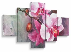 Obraz - Orchideje, aquarel (125x70 cm)