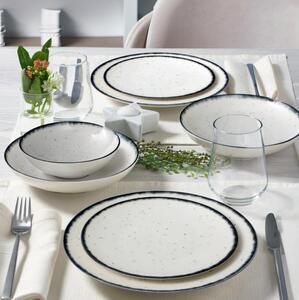 Jídelní sada 24 ks bílá/černá/porcelán