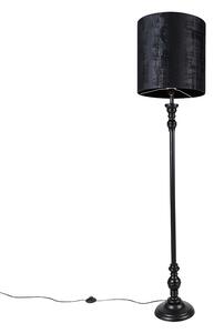 Klasická stojací lampa černá s černým odstínem 40 cm - Classico