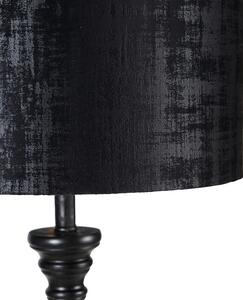 Klasická stojací lampa černá s černým odstínem 40 cm - Classico