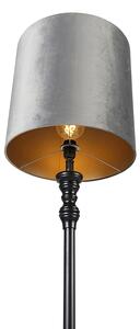 Klasická stojací lampa černá s šedým stínidlem 40 cm - Classico