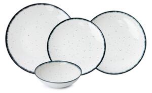 Jídelní sada 24 ks bílá/černá/porcelán