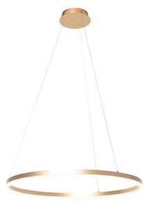 Designová prstenová závěsná lampa zlatá 80 cm včetně LED a stmívače - Anello