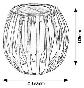 RABALUX 77167 Savoca solární dekorativní svítidlo V180mm LED 1W/5lm 3000K IP44 černá