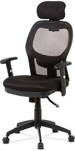 Kancelářská židle, černá MESH, synchronní mech, kříž plastový černý KA-V301 BK