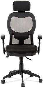 Kancelářská židle, černá MESH, synchronní mech, kříž plastový černý KA-V301 BK