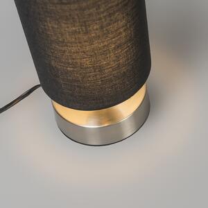Moderní stolní lampa černá s ocelí - Milo 2