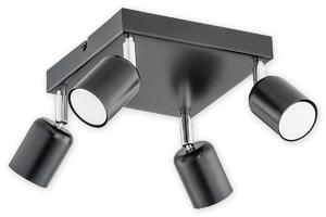 LOREO Moderní stropní bodové osvětlení SAROS CZA, 4xGU10, 40W, černé O2624 P4 CZA
