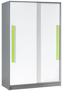 Šatní skříň s posuv. dveřmi GYT 13 antracit/bílá/zelená