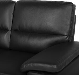 Kožená černá sedačka pro 2 osoby VOGAR