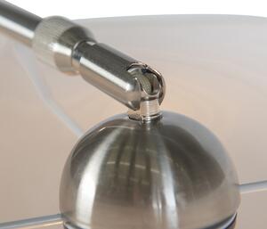 Moderní nástěnná oblouková lampa z oceli s bílým odstínem 50/50/25 nastavitelná