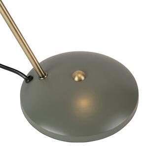Retro stolní lampa zelená s bronzem - Milou