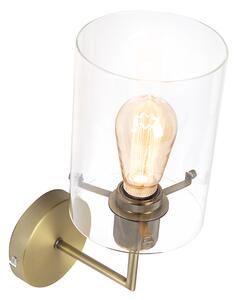 Moderní nástěnná lampa bronzová se sklem - Dome