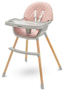 Jídelní židlička Baby Mix Freja wooden dusty pink