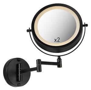 Designové koupelnové zrcadlo černé včetně LED nastavitelného IP44 - Vicino