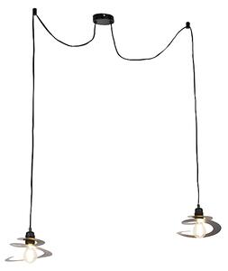 Designová závěsná lampa 2-světlo se spirálovým stínidlem 20 cm - Scroll