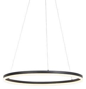 Designová kruhová závěsná lampa černá 80cm včetně LED a stmívače - Anello