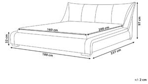Šedá čalouněná postel 160x200 cm NANTES