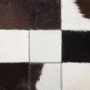 Černobílý patchwork koberec z hovězí kůže ⌀ 140 cm BERGAMA