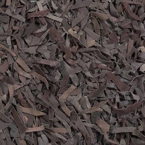 Hnědý shaggy kožený koberec 160x230 cm MUT