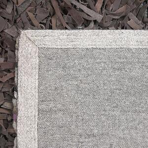 Kožený shaggy koberec 140 x 200 cm hnědý MUT