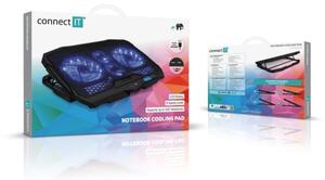 CONNECT IT CCP-2200-BK-Chladící podložka pro notebook 4x vent. 2xUSB černá/modrá