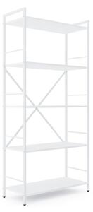 Policový regál LOFT 170x80x35 5 polic Povrchová úprava: Biela-Biela