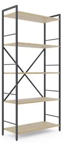 Policový regál LOFT 170x80x35 5 polic Povrchová úprava: Dub-Antracit