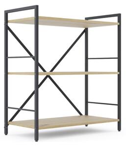 Policový regál LOFT 90x80x40 3 polic Povrchová úprava: Dub-Antracit
