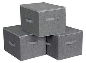 Úložné boxy ELVIS, 3ks, 40x30x25cm, šedá SongmicsHome