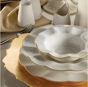 Jídelní sada 26 ks bílá/zlatá/porcelán