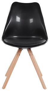 Černá jídelní židle s koženým sedákem DAKOTA