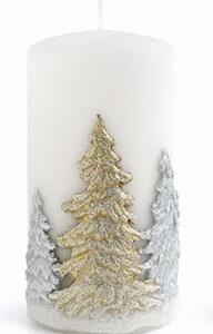 Mondex Dekorativní svíčka Winter Trees I bílá